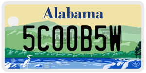 5C00B5W  license plate in AL