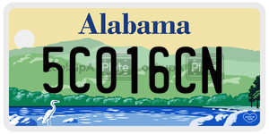 5C016CN  license plate in AL