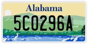 5C0296A  license plate in AL