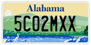 5C02MXX  license plate in AL