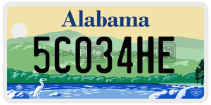 5C034HE license plate in Alabama