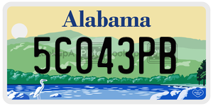 5C043PB  license plate in AL