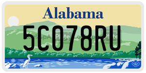 5C078RU  license plate in AL