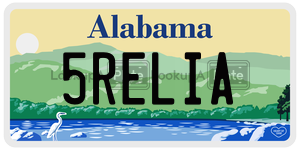 5RELIA  license plate in AL