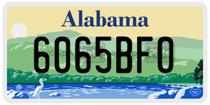 6065BF0 license plate in Alabama