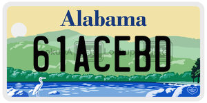 61ACEBD  license plate in AL