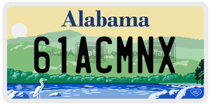 61ACMNX license plate in Alabama