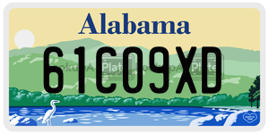 61C09XD  license plate in AL