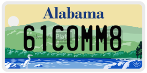 61C0MM8  license plate in AL