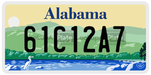 61C12A7  license plate in AL