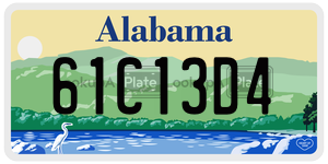 61C13D4  license plate in AL
