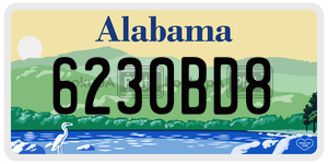 6230BD8 license plate in Alabama