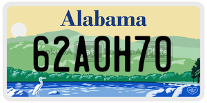 62A0H70  license plate in AL