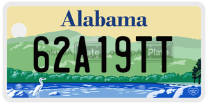 62A19TT license plate in Alabama