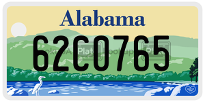 62C0765  license plate in AL