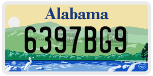 6397BG9 license plate in Alabama