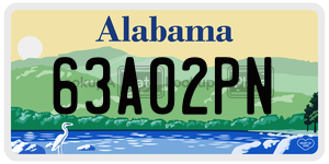 63A02PN  license plate in AL