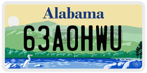 63A0HWU  license plate in AL
