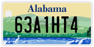 63A1HT4  license plate in AL