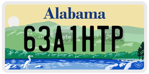 63A1HTP  license plate in AL