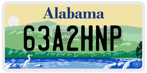 63A2HNP  license plate in AL