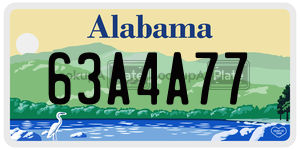 63A4A77  license plate in AL
