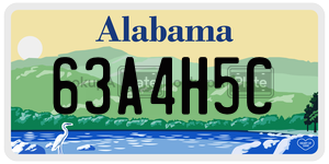63A4H5C  license plate in AL