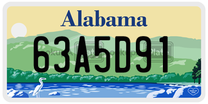 63A5D91  license plate in AL