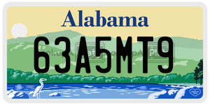63A5MT9  license plate in AL