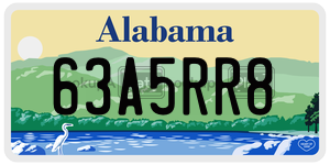 63A5RR8  license plate in AL