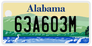 63A603M  license plate in AL