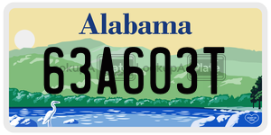 63A603T  license plate in AL