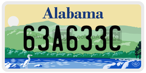 63A633C  license plate in AL