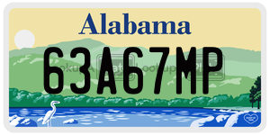 63A67MP  license plate in AL
