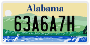 63A6A7H  license plate in AL
