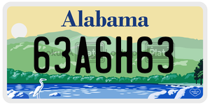 63A6H63  license plate in AL
