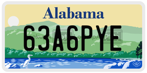 63A6PYE  license plate in AL