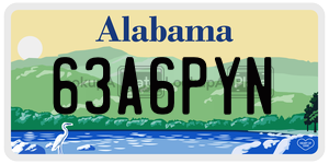 63A6PYN  license plate in AL