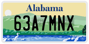 63A7MNX  license plate in AL