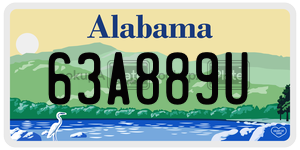 63A889U  license plate in AL