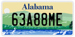 63A88ME  license plate in AL