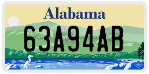 63A94AB  license plate in AL