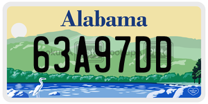 63A97DD  license plate in AL