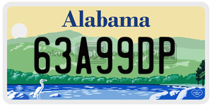 63A99DP  license plate in AL