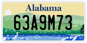 63A9M73  license plate in AL