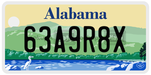 63A9R8X  license plate in AL