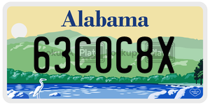 63C0C8X  license plate in AL