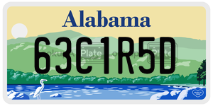 63C1R5D  license plate in AL