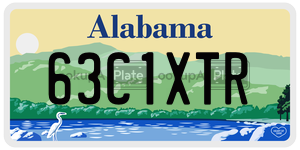 63C1XTR  license plate in AL