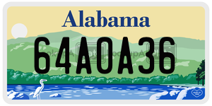64A0A36  license plate in AL